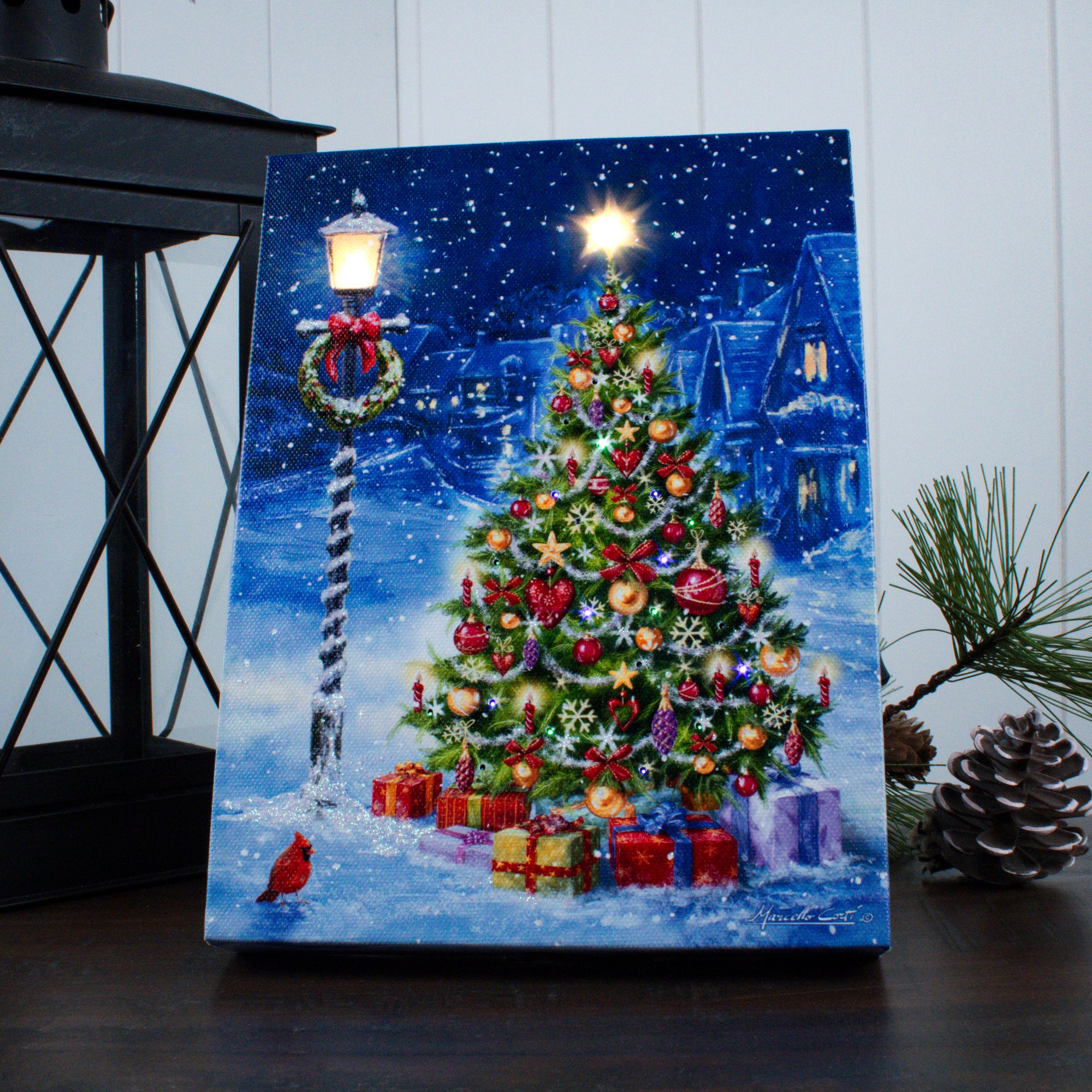 Festive Evening 8x6 Lighted Tabletop Canvas