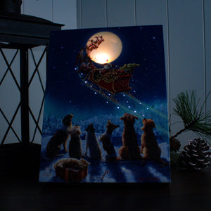 Santa's Arrival 8x6 Lighted Tabletop Canvas