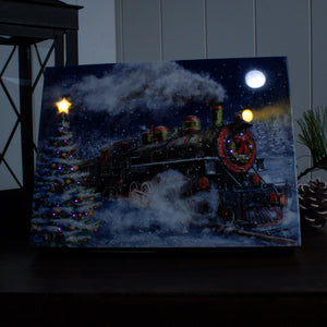 North Pole Express 8x6 Lighted Tabletop Canvas