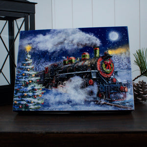 North Pole Express 8x6 Lighted Tabletop Canvas