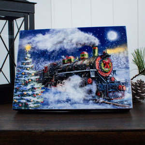North Pole Express 8x6 Lighted Tabletop Canvas