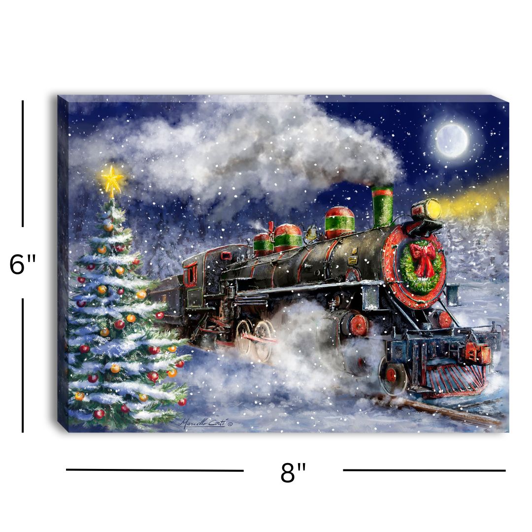 North Pole Express 8x6 Lighted Tabletop Canvas