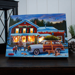 Christmas Shop 8x6 Lighted Tabletop Canvas