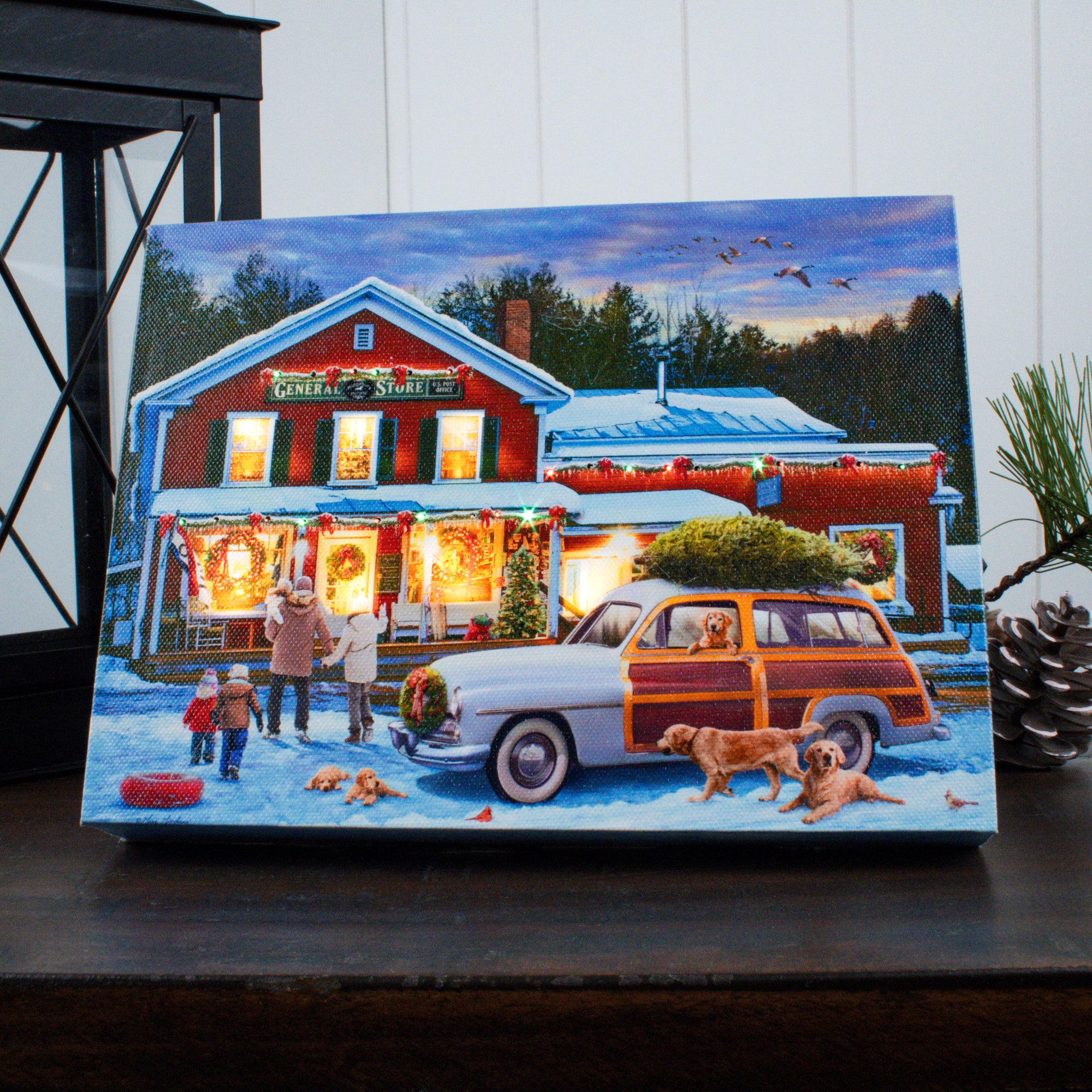 Christmas Shop 8x6 Lighted Tabletop Canvas
