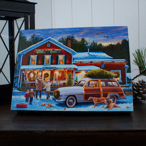 Christmas Shop 8x6 Lighted Tabletop Canvas