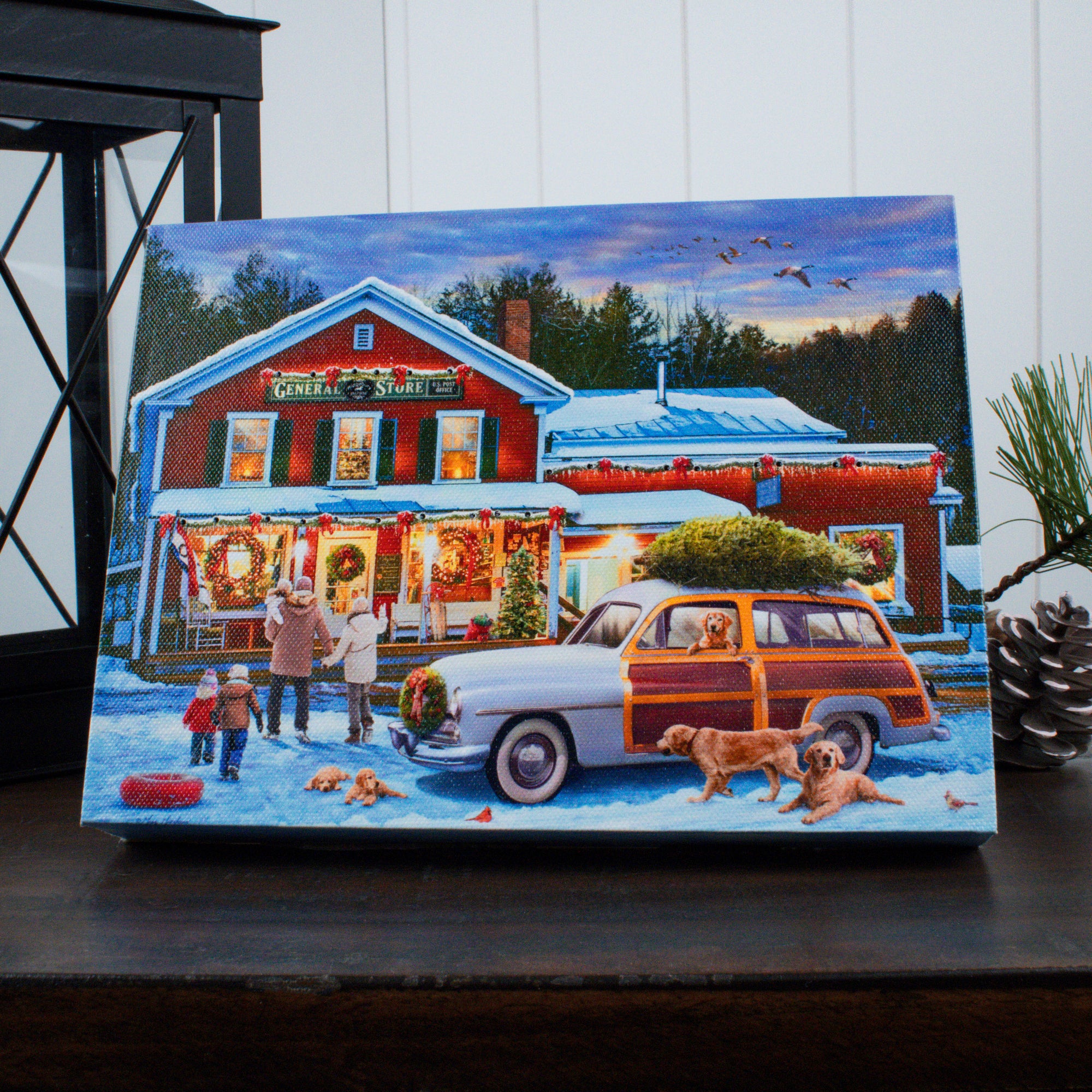 Christmas Shop 8x6 Lighted Tabletop Canvas
