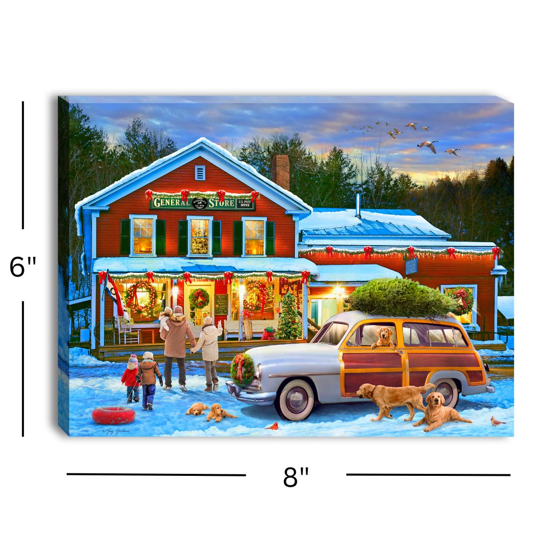 Christmas Shop 8x6 Lighted Tabletop Canvas