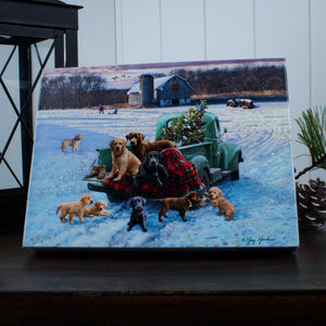Pups and Pick up 8x6 Lighted Tabletop Canvas