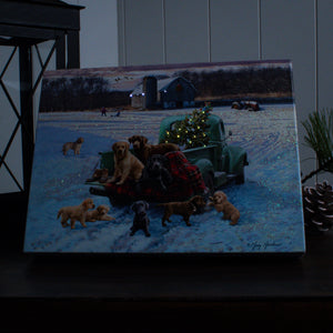 Pups and Pick up 8x6 Lighted Tabletop Canvas