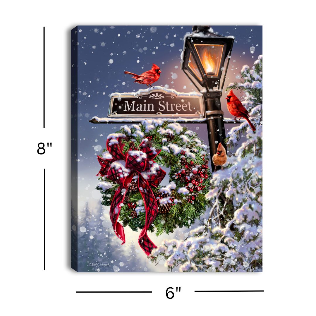 Main Street Christmas 8x6 Lighted Tabletop Canvas