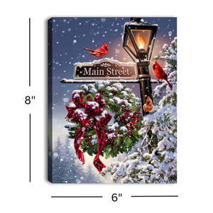 Main Street Christmas 8x6 Lighted Tabletop Canvas