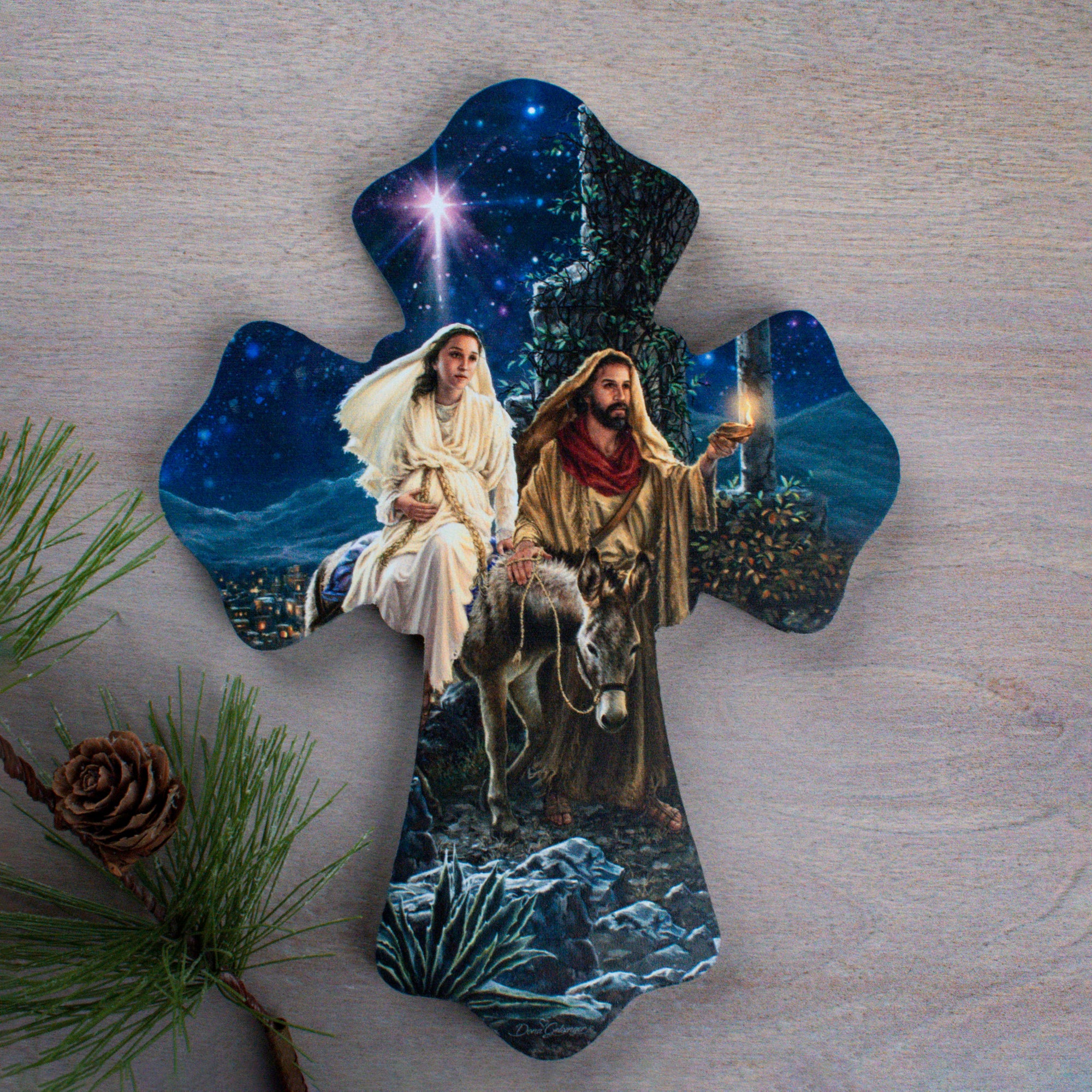 Journey to Bethlehem Wooden Cross