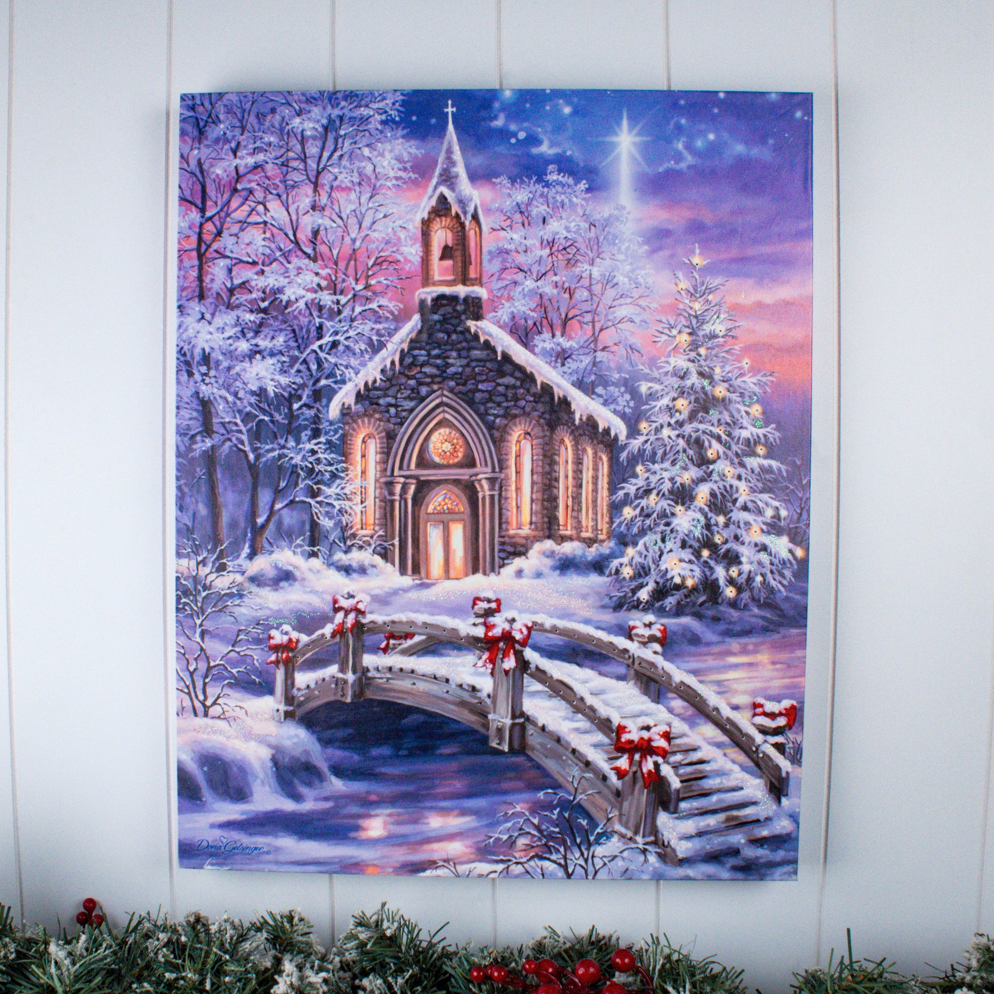 O Come Emmanuel 16x20 Fiber Optic Canvas