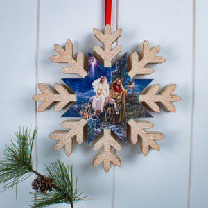Journey to Bethlehem LED Wood Snowflake