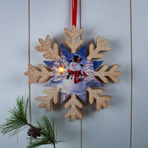 Winter Magic LED Wood Snowflake