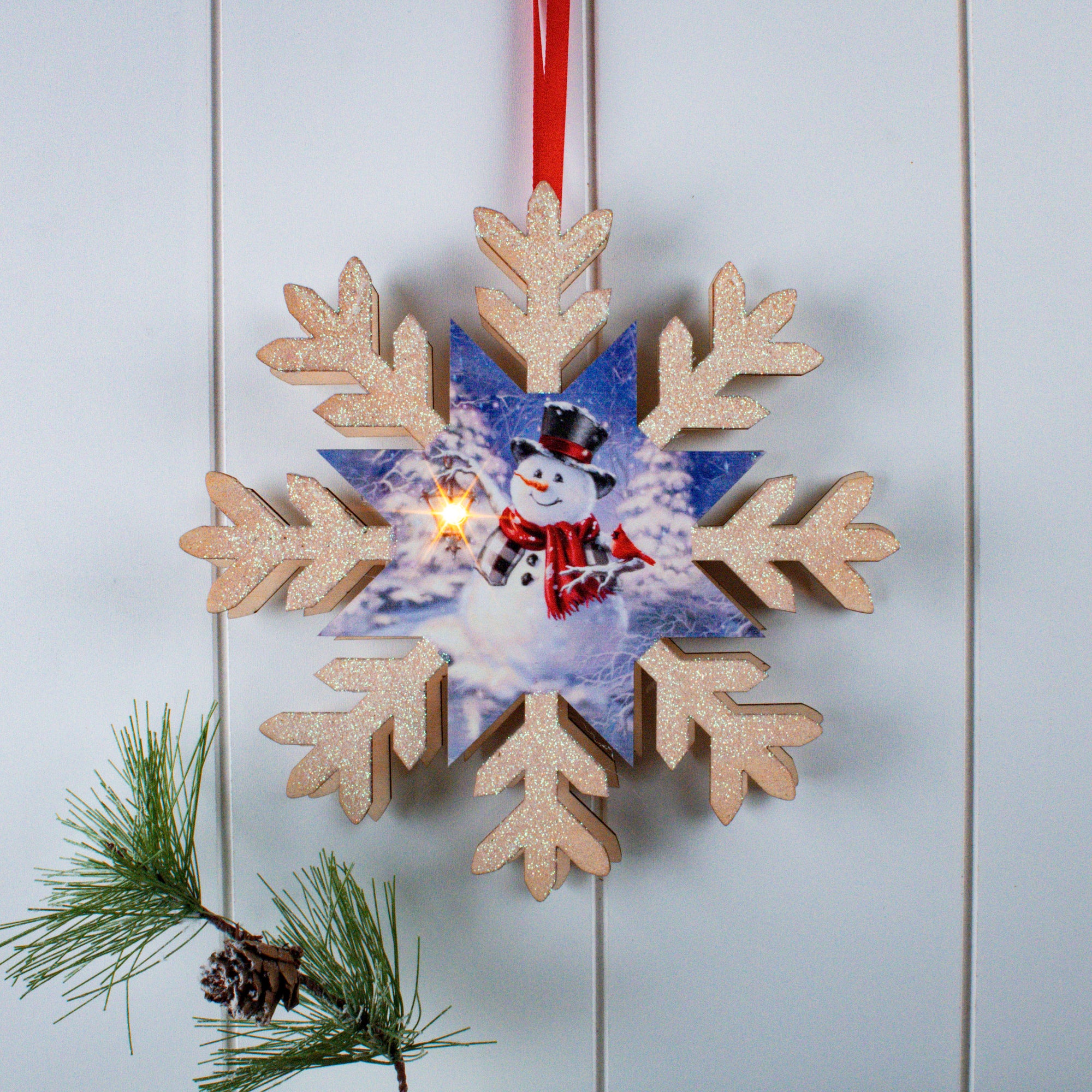 Winter Magic LED Wood Snowflake