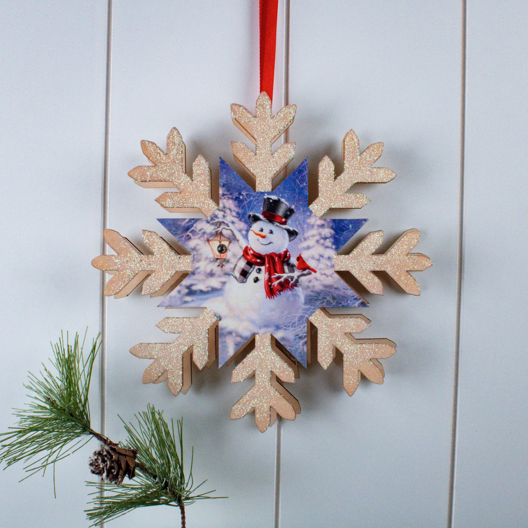 Winter Magic LED Wood Snowflake