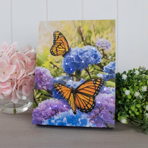 Butterflies and Hydrangeas 6x8 Lighted Tabletop Canvas
