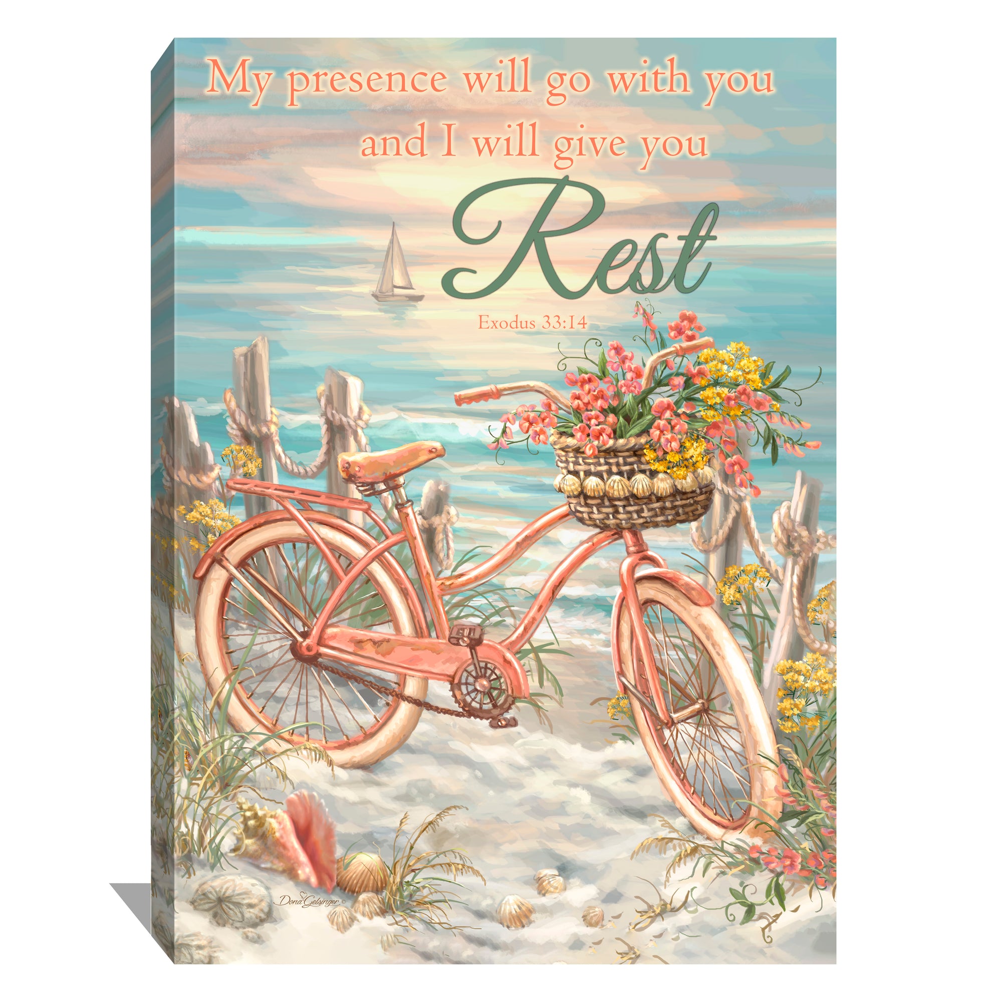 Bicycle by the Sea Canvas Wall Art