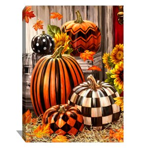 Pattern Pumpkins Canvas Wall Art