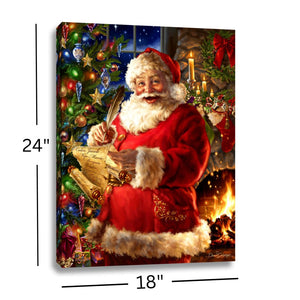 Checking It Twice 18x24 Fully Illuminated LED Wall Art