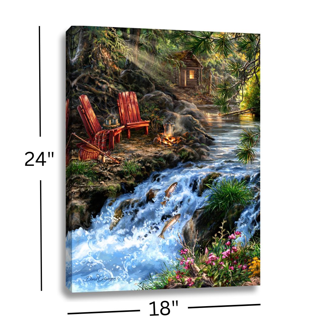 The Fishing Hole 18x24 Fully Illuminated LED Wall Art