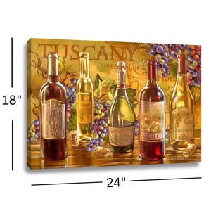 Tuscan Bottles 18x24 Fully Illuminated LED Wall Art