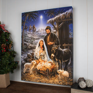 A Savior Is Born 18x24 Fully Illuminated LED Wall Art