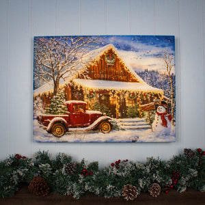 Country Store Christmas 18x24 Fully Illuminated LED Wall Art