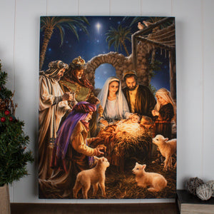 The Nativity 18x24 Fully Illuminated LED Wall Art