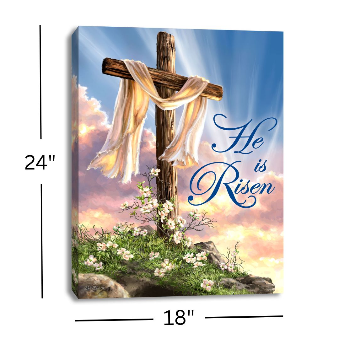 He Is Risen 18x24 Fully Illuminated LED Wall Art