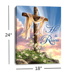 He Is Risen 18x24 Fully Illuminated LED Wall Art