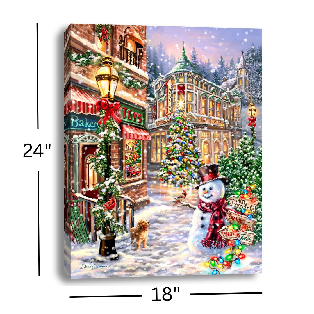 Christmas Lane 18x24 Fully Illuminated LED Wall Art