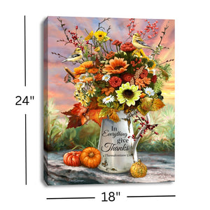 In Everything Give Thanks 24x18 Fully Illuminated LED Wall Art