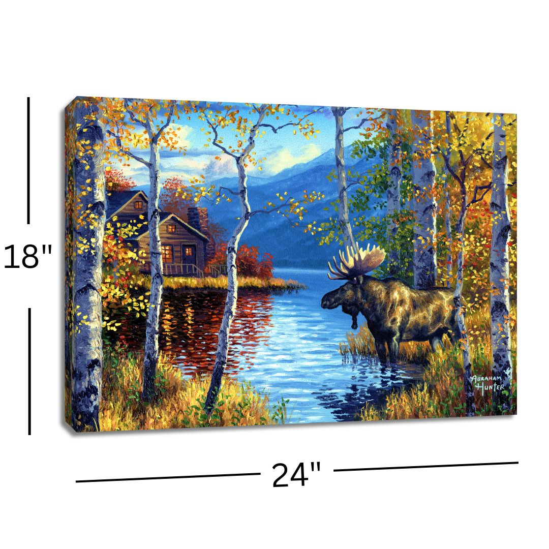 Northwoods Retreat 18x24 Fully Illuminated LED Wall Art
