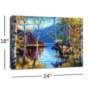 Northwoods Retreat 18x24 Fully Illuminated LED Wall Art