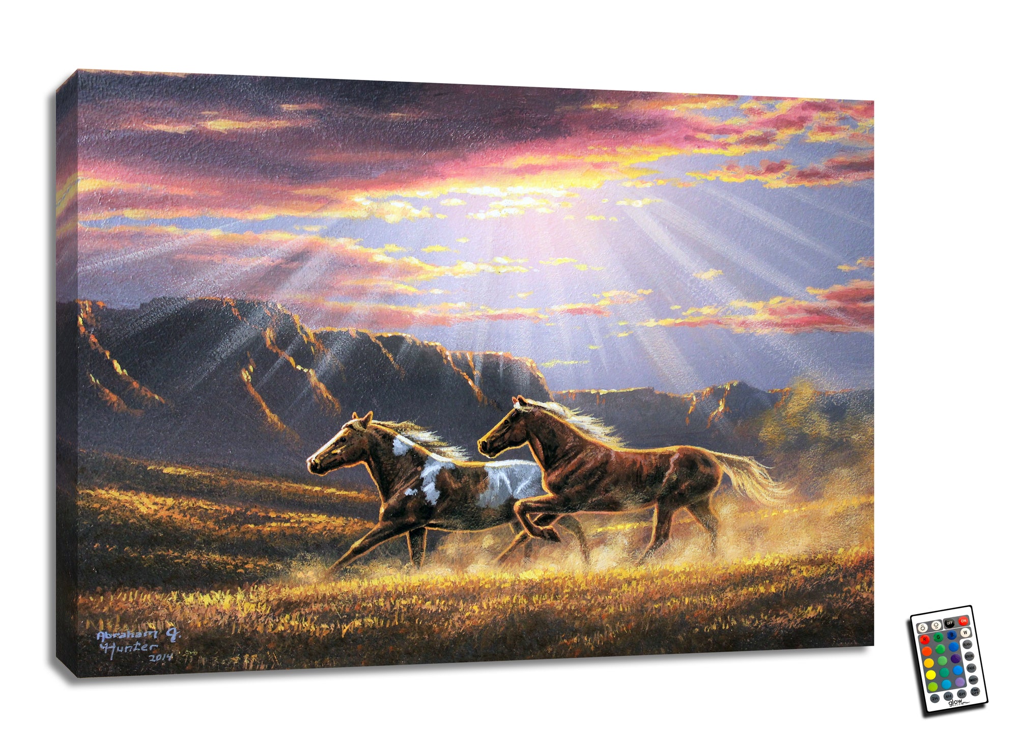 Wild Horses 18x24 Fully Illuminated LED Wall Art