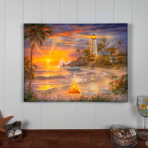 Honeymoon Sunset 18x24 Fully Illuminated LED Wall Art