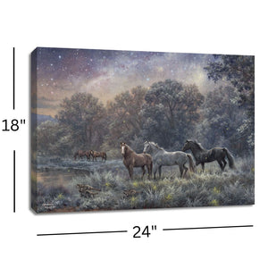 My Farm at Night 18x24 Fully Illuminated LED Wall Art