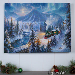 Christmas Train 18x24 Fully Illuminated LED Wall Art