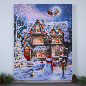Christmas House 18x24 Fully Illuminated LED Wall Art