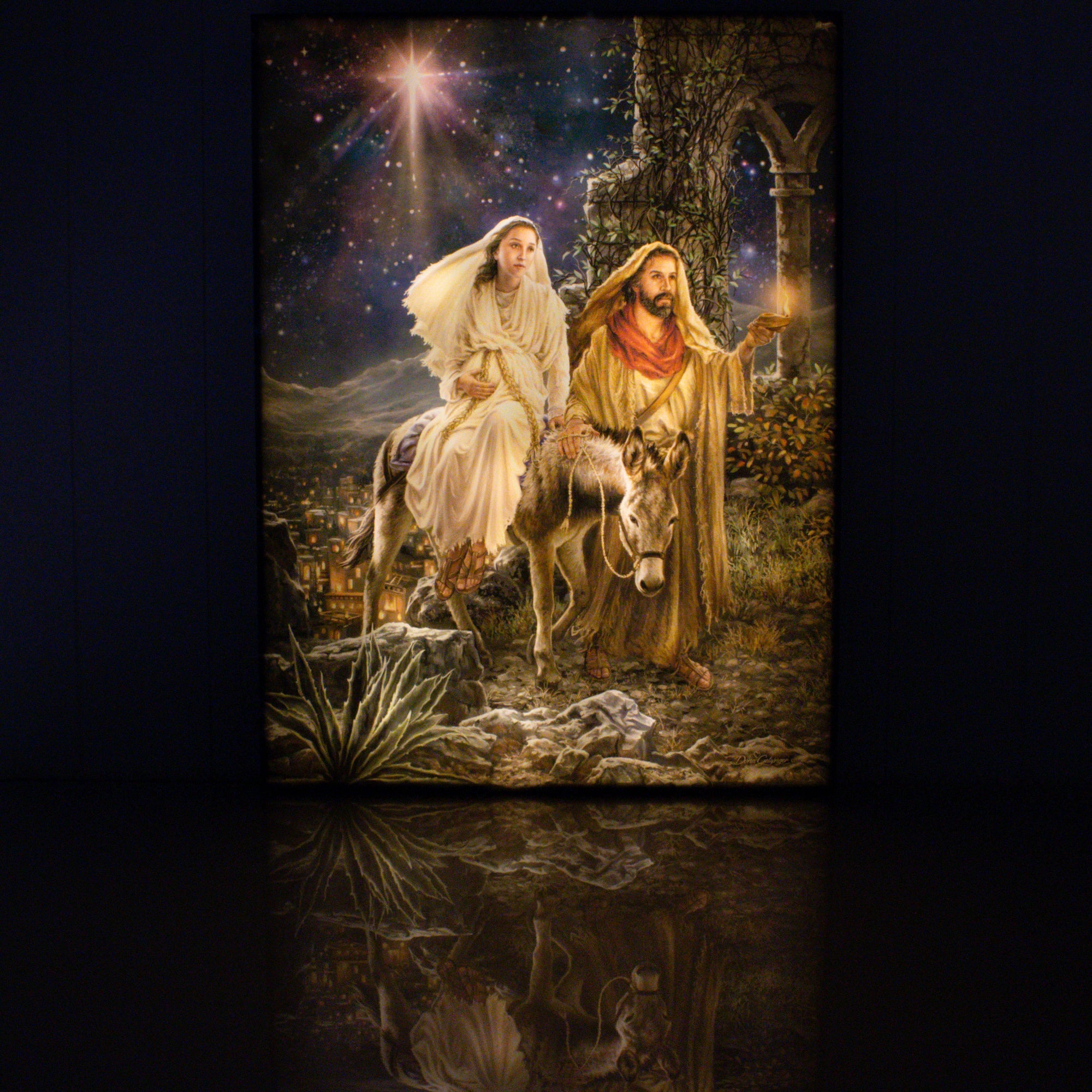 Journey to Bethlehem 18x24 Fully Illuminated LED Wall Art