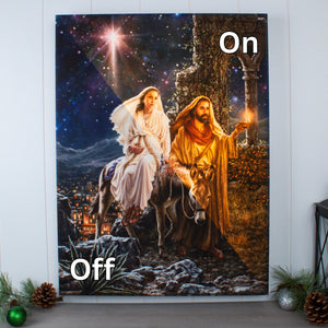 Journey to Bethlehem 18x24 Fully Illuminated LED Wall Art
