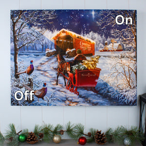 Starry Winter Night 18x24 Fully Illuminated LED Wall Art