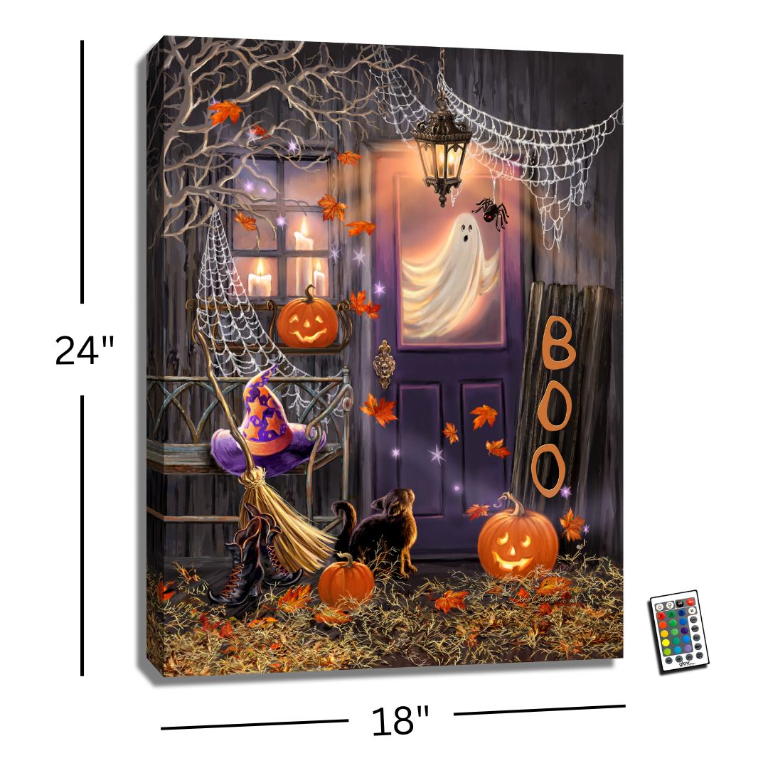 Boo 18x24 Fully Illuminated LED Wall Art