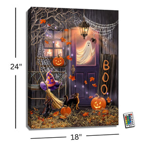 Boo 18x24 Fully Illuminated LED Wall Art