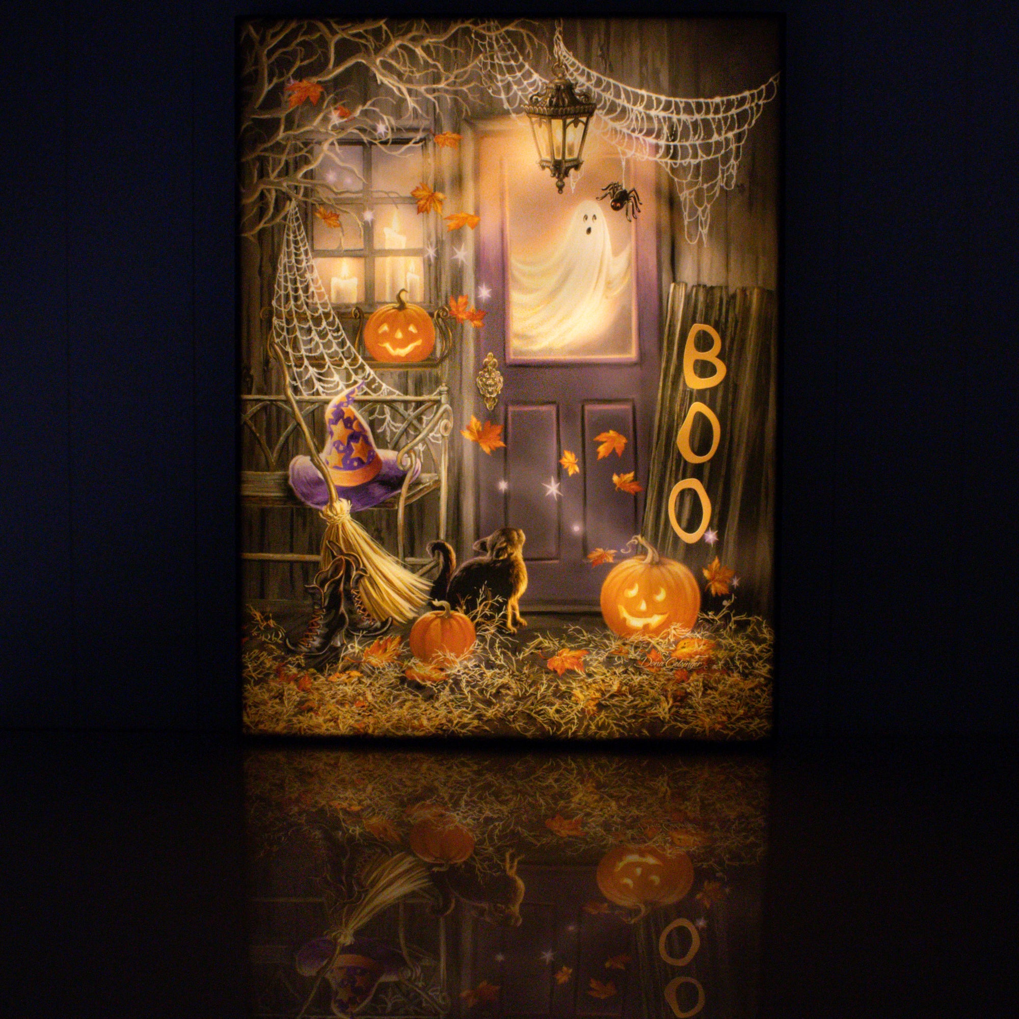 Boo 18x24 Fully Illuminated LED Wall Art