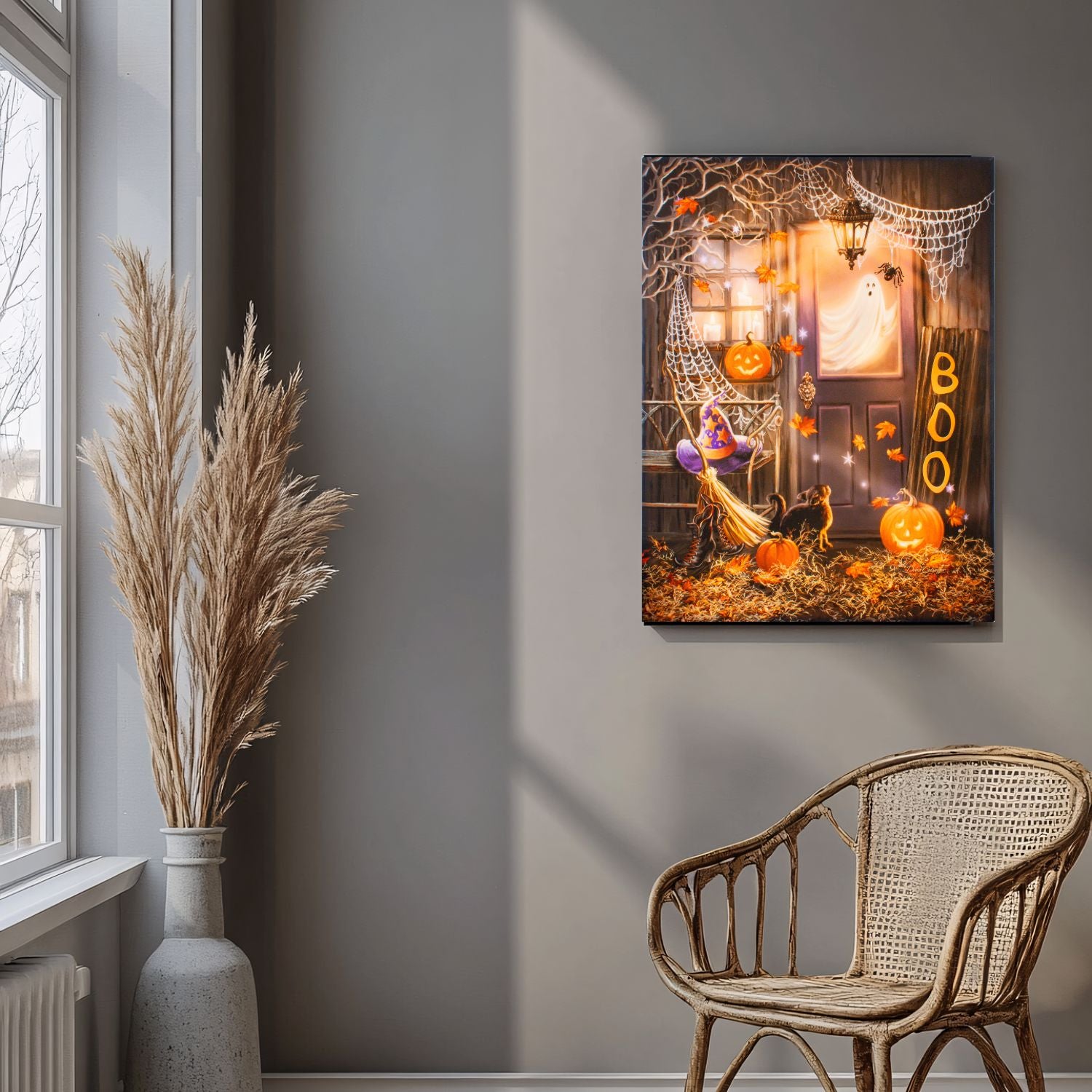 Boo 18x24 Fully Illuminated LED Wall Art