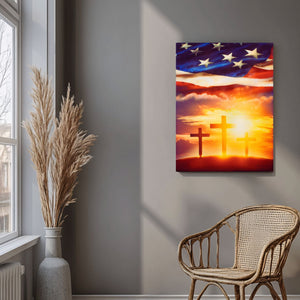 God and Country 18x24 Fully Illuminated LED Wall Art