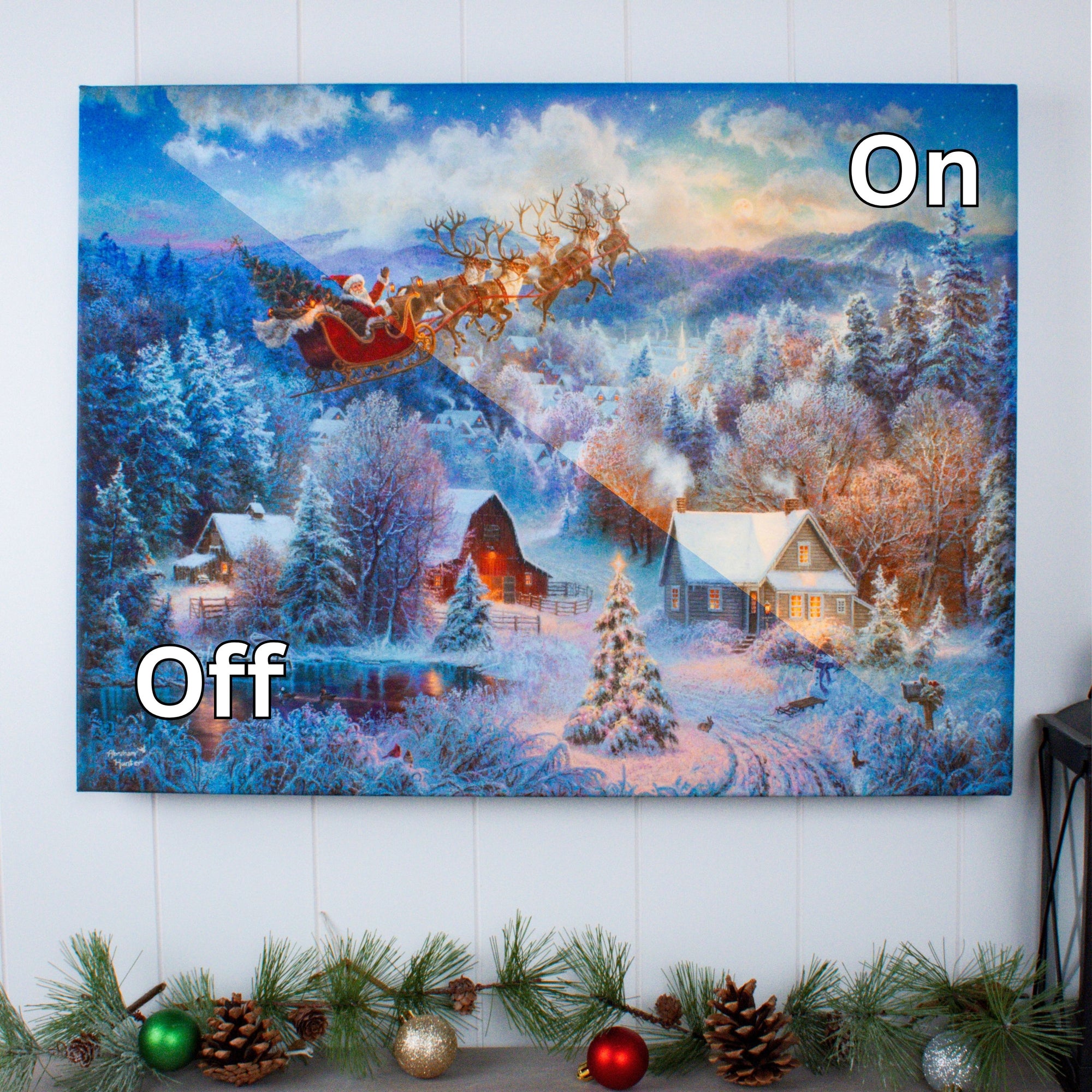 Night Before Christmas 18x24 Fully Illuminated LED Wall Art
